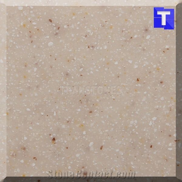 Composite Artificial Beige Sesame Limestone Glass Stone Slabs