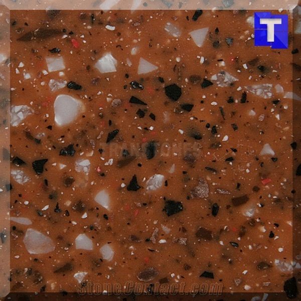 Marrone Sesame Acrylic Tiles Brown Artificial Granite Look Glass