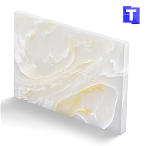 New Material Artificial Crystal White Jade Onyx Tiles Wall Panel Floor Tiles,Alabaster Slabs for Kitchen Bar Tops,Bath Tops Translucent Backlit Customzied Design, Solid Surface Onyx Manufacture