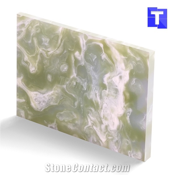 New Material Artificial Green Crystal Onyx Wall Panel,Floor Tiles Solid Surface Verde Glass Stone for Bar Tops,Reception Table Desk Panel for Hotel Counter Tops Design,Interior Alabaster Furniture