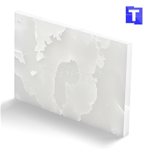 New Material Artificial Jalisco White Onyx Jade Tiles Wall Panel Floor Tiles,Alabaster Slabs for Kitchen Bar Tops,Bath Tops Translucent Backlit Customzied Design, Solid Surface Onyx Manufacture