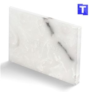 New Material Artificial Jalisco White Onyx Jade Tiles Wall Panel Floor Tiles,Alabaster Slabs for Kitchen Bar Tops,Bath Tops Translucent Backlit Customzied Design, Solid Surface Onyx Manufacture