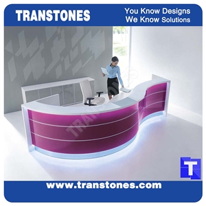 Yellow Acrylic Aritificial Marble Stone Panel for Work Tops,Office Reception Desk Table Design,Solid Surface Engineered Stone Counter Tops,Solid Surface Front Desk Office Furniture