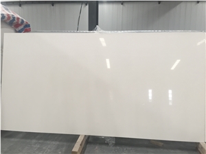 Quartz Stone Bs3201 Double White from Guangdong China Solid Surfaces Polished Slabs & Tiles Engineered Stone for Hotel/ Kitchen /Bathroom/ Counter Top /Flooring /Walling