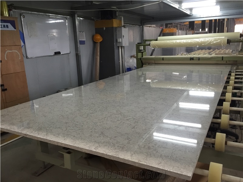Quartz Stone Bs3301 Royal Botticino from Guangdong China Solid Surfaces Polished Slabs & Tiles Engineered Stone for Hotel/ Kitchen /Bathroom