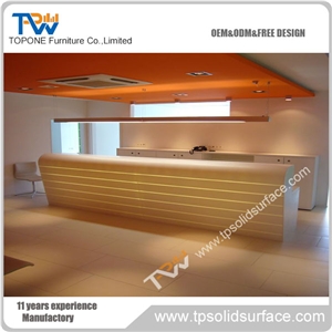 Artificial Marble Stone Clinic Reception Desk Tops with Arcylic Solid Surface Interior Stone Desk Tops Design, Interior Stone Clinic Furniture