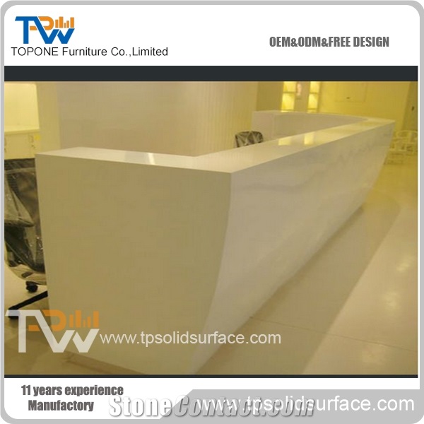 Artificial Marble Stone Clinic Reception Desk Tops with Arcylic Solid Surface Interior Stone Desk Tops Design, Interior Stone Clinic Furniture