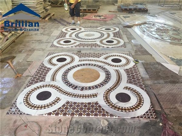 Multicolor Marble Medallions,Hotel Looby Medallions,Mosaic Medallions,Special Design Medallions Tiles,Cnc Flower Marble Medallion,Thin Laminated Marble Medallions,Waterjet Medallions,Marble Medallions
