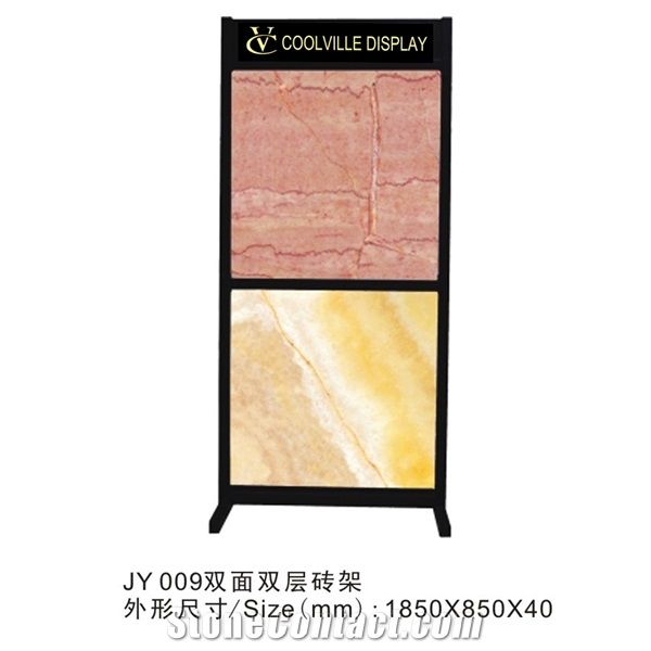 Black Mosaic Display Racks Waterfall Tile Displays Stone Shelf Cultured