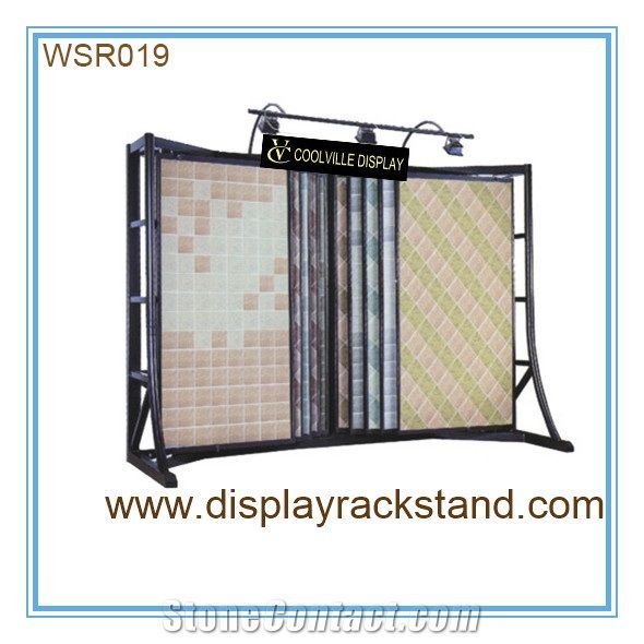 Ganite-Tiles Tile Display Panel Steel Onyx Display Racks Flooring Blocks Metal Displays Mosaic China Display Stands Slab Stone Display Racks Quartzite-Slabs Stone Shelf