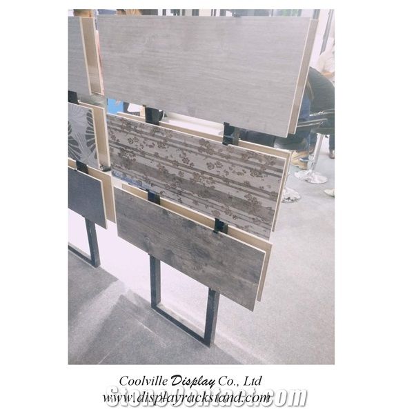 Quartz Display Frames Custom Granite-Slabs Displays Wing Limestone Racks Tradeshow Fixture Stands for Marble-Blocks