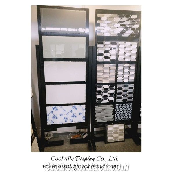 Showroom Display Racks for Stone Tiles Basalt Labradorite Sliding Metal Rack Marble-Blocks Stands Displays Pakistan-Marble Displays