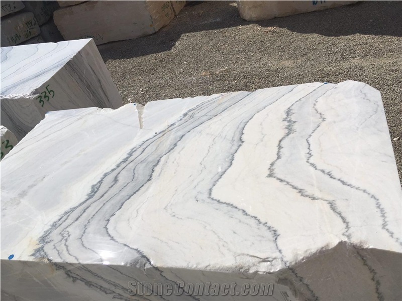 Iran Bianco Carrara Slabs and Blocks, Zebra Marble,