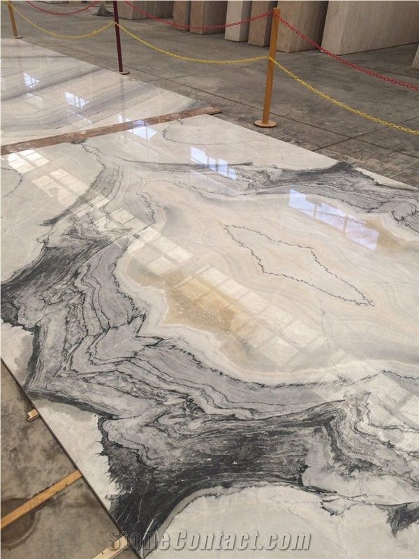 Iran Bianco Carrara Slabs and Blocks, Zebra Marble,
