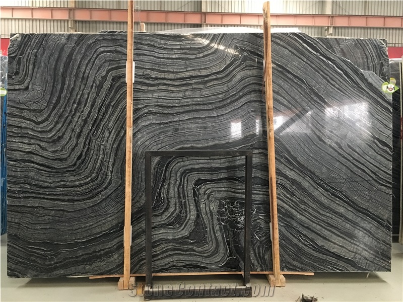 China Black Forest Marble Slabs/Antique Wood Marble/ Black Wood Marble
