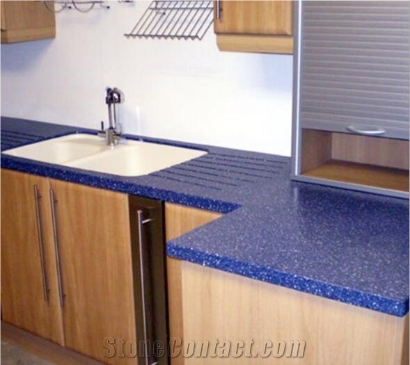 Kitchen Bar Tops Island Tops Cabinet Quartz Stone Countertops Blue