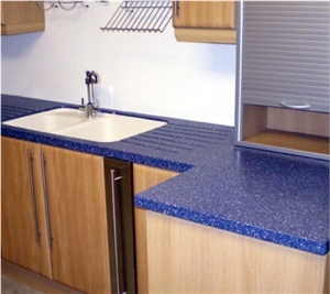 Kitchen Bar Tops Island Tops Cabinet Quartz Stone Countertops Blue