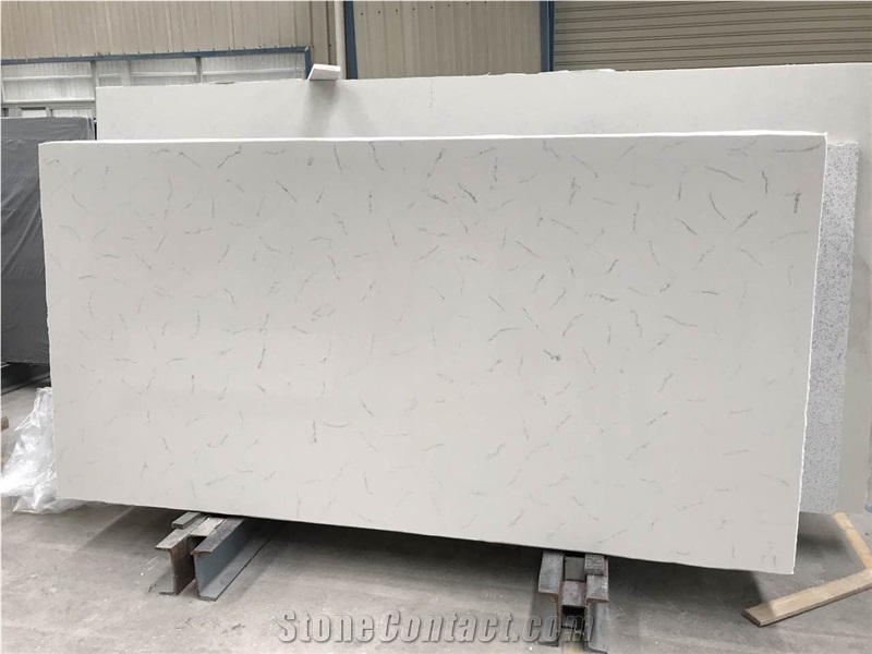 Textured Quartz Stone Slab Ot 0621 for Kitchen and Vanity,Professional Quartz Slab Manufacturer Factory in Xiamen