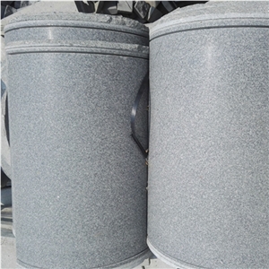 G343 Grey Granite Column Bases Shandong Grey/ Lu Grey Column Tops