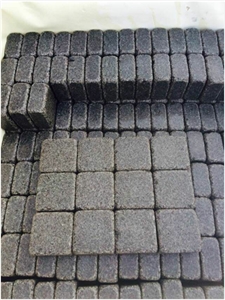Black Granite Cube Stone Paving Natural Courtyard Pavers