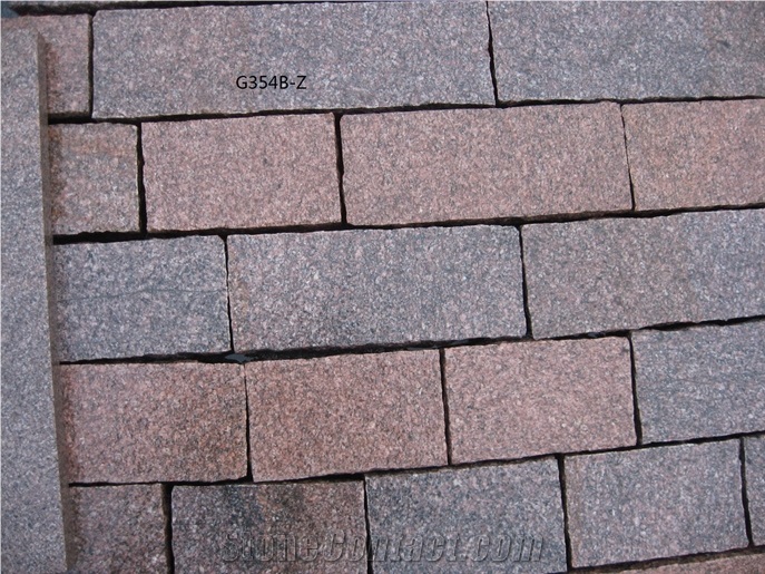 G354 Chinese Granite for Blind Stone Pavers Sawn Cut,Flamed,Natural Split