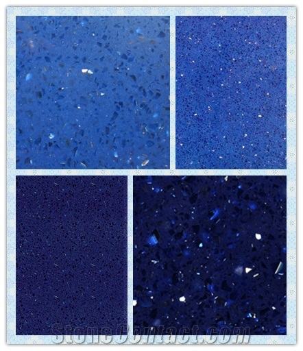 Blue Galaxy Color Quartz Stone Slabs