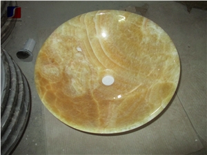 Coloprhony Onyx Basin,Honey Onyx Basin,Round Stone Wash Basin,Yellow Marble Sinks & Basins