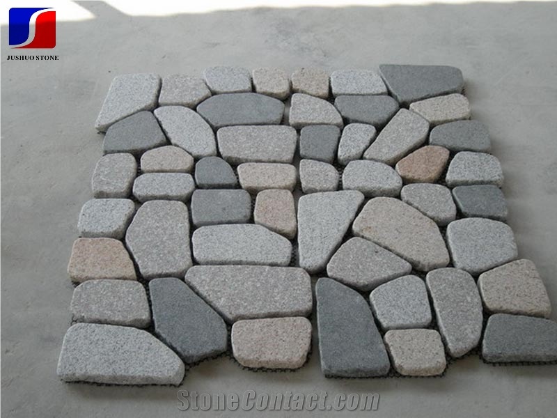 Granite Cubes on Net, Dayang Red&G603&G682&G654 Pavers, Natural Split/Tumbled Paving Sets, for Driveway & Garden & Courtyard Paving