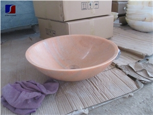 Pink Basin,Pink Jade Marble Vessel, Bathroom Sinks,Vessel Sinks,Wash Bowls