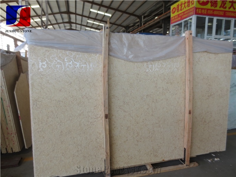 Sunny Beige Marble,Egypt Silvia Marble Tiles,Customize Surface Finish,Chased Marble
