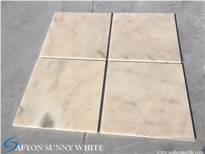 Afyon Sunny White "B" Slabs & Tiles, Turkey Beige Marble, Honey Color Marble, Afyon White Quarry, Transluscent Marble