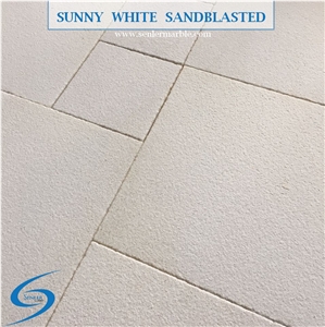 Sunny White Sandblasted Slabs & Tiles, Turkey Grey Marble