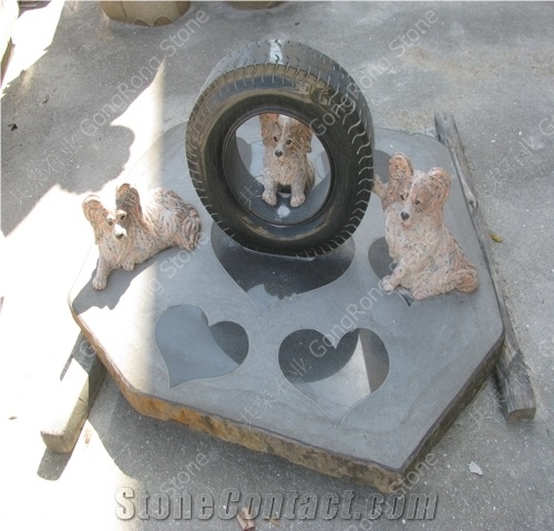 Grey Granite Stone Sculpture Tyre Sculpture