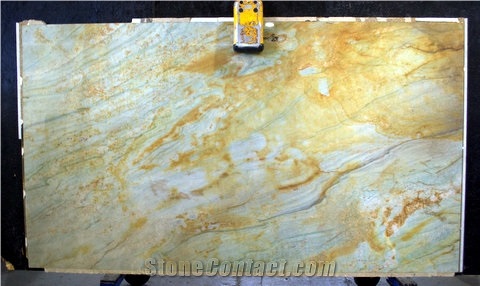 Golden Zeller Quartzite Polished 3cm Slabs, Brazil Yellow Quartzite