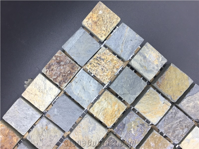 Rustic Blue Slate Mosaic Tile