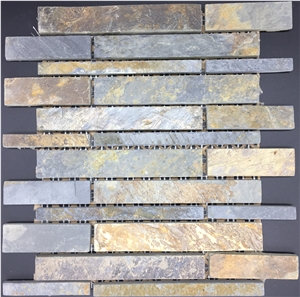 Rustic Gray Mosaic 12x12 (Chip Size- 173x28, 173x23, 173x13; 88x28, 88x23, 88x13mm)