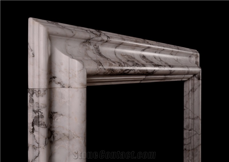 Moulded Fireplace in Arabescato Marble