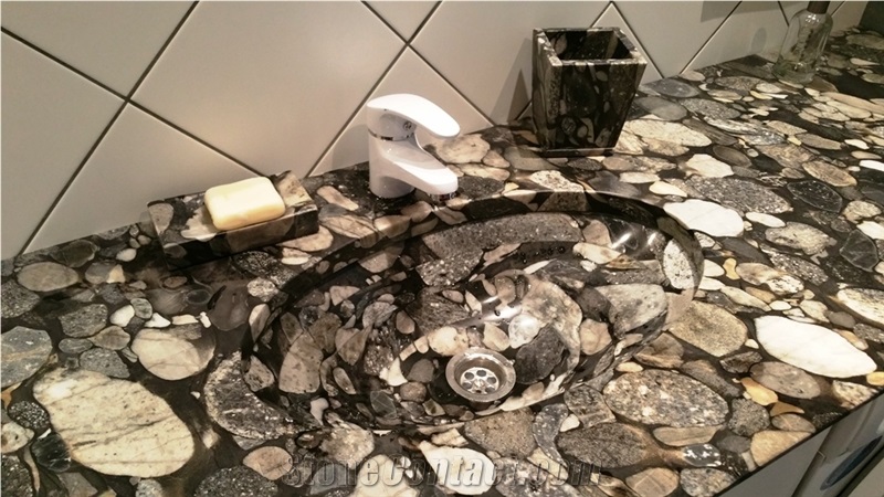 Morgan Black Granite Bathroom Vanity Top