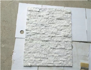 Bianco Carrara Cultural Stone, White Marble Stacked Stone Veneer