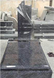 Good Quality European Style Polished Engraving Bahama Blue/ Vizag Blue Granite Tombstone Design/ Western Style Monuments/ Headstones/ Monument Design/ Western Style Tombstones