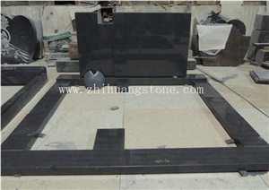 Good Quality European Style Traight with Notch G654/ Dark Gray/ Sesame Black Granite Monument Design/ Western Style Tombstones/ Cemetery Tombstones/ Gravestone/ Custom Monuments