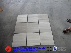 China Supplier White Wooden Marble Tiles Polished Surface