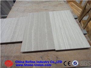 Chinese Popular White Wood Grain Marble for Flooring