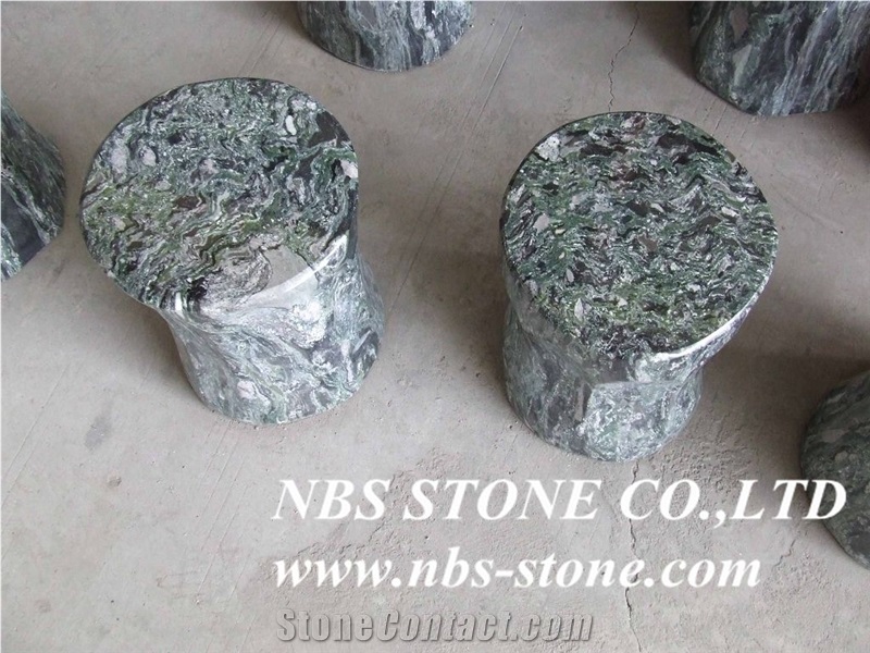 China Sea Wave Green Granite,Polished Tiles& Slabs,Flamed,Bushhammered,Cut to Size for Countertop,Kitchen Tops,Wall Covering,Flooring,Project,Building Material