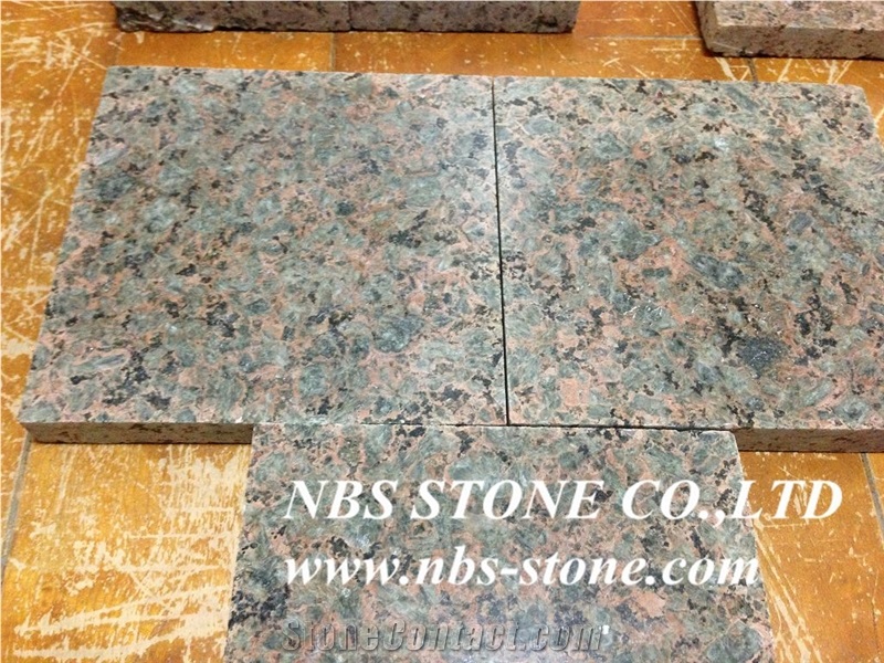 Golden Deep Green Granite,Polished Tiles& Slabs,Flamed,Bushhammered,Cut to Size for Countertop,Kitchen Tops,Wall Covering,Flooring,Project,Building Material