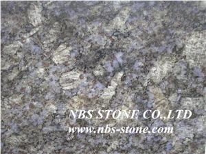 Purple-Spotted Blue Granite, Polished Tiles& Slabs, Flamed, Bushhammered, Cut to Size