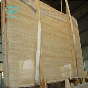 Beige Polished Travertine Slabs for Flooring Wall