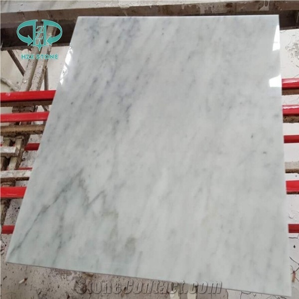 Bianco Cararra White Marble Tiles from Italy for Flooring