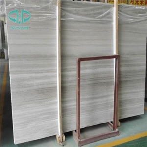 China Guizhou White Serpeggiante/Wood Polished Marble Slab for Flooring and Wall
