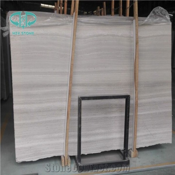 China Guizhou White Serpeggiante/Wood Polished Marble Slab for Flooring and Wall